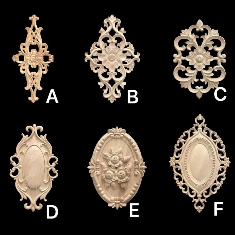 Factory direct wood applique diamond flower vertical flower small piece relief door flower European hollow flower carving crafts Factory direct wood applique diamond flower vertical flower small piece relief door flower European hollow flower carving crafts