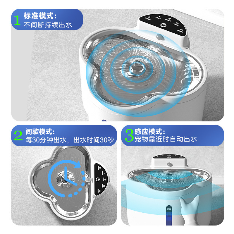 Blanco simple forma de nube máquina de beber automática gatos y perros tazón de agua de beber tazón de agua de temperatura constante bajo ruido mascota