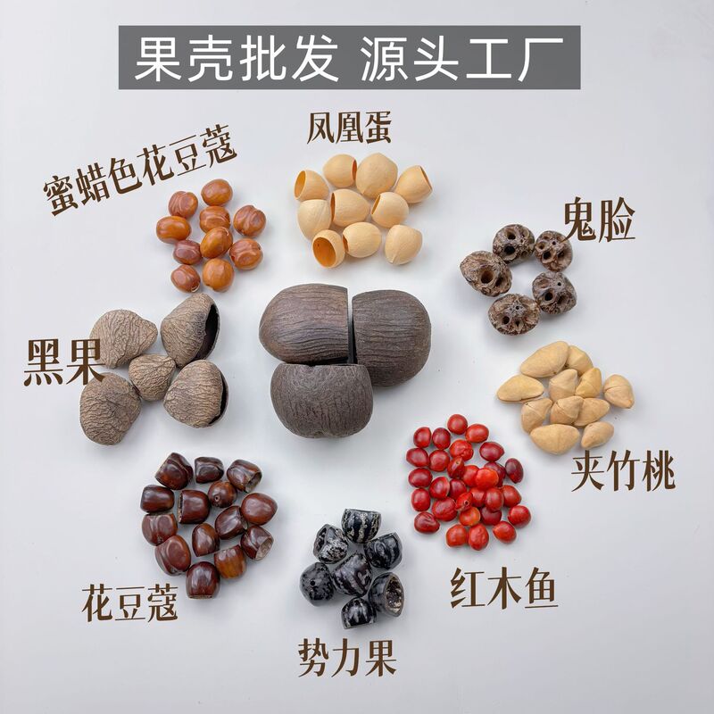 【New Product Launch】Fruit Shell Wind Chime Material Kit Indonesian Black Fruit Water Bellwood Natural Fruit Shell DIY Manufacturer Wholesale