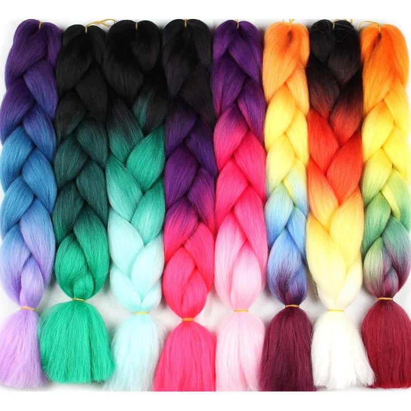 Extensiones de trenzas jumbo de 24 pulgadas, cabello sintético para trenzar