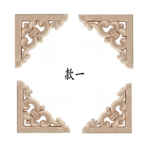 Dongyang wood carving, European decorative accessories, white embryo solid wood corner flower retail, antique home decoration
