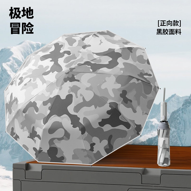 新款迷彩自动伞三折伞自动伞商务伞防晒+强防风晴雨两用户外出行|undefined