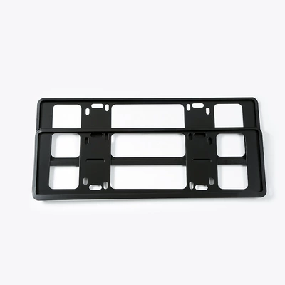 Iron double-layer new energy vehicle license plate frame with adjustable hole positions, license plate frame for electric vehicle modification supplies (License plate holder/license plate holder) - black