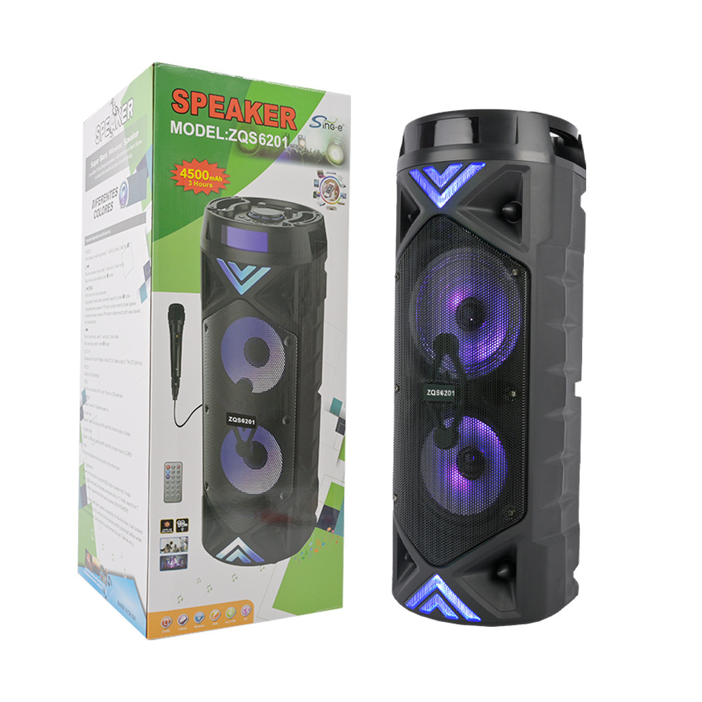 Sing-e ZQS6201 comercio exterior doble altavoz de 6,5 pulgadas Bluetooth audio de alta potencia radio subwoofer APP