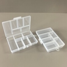 固定6格透明塑料盒串珠首饰包装盒子饰品零件整理收纳盒防窜格盒