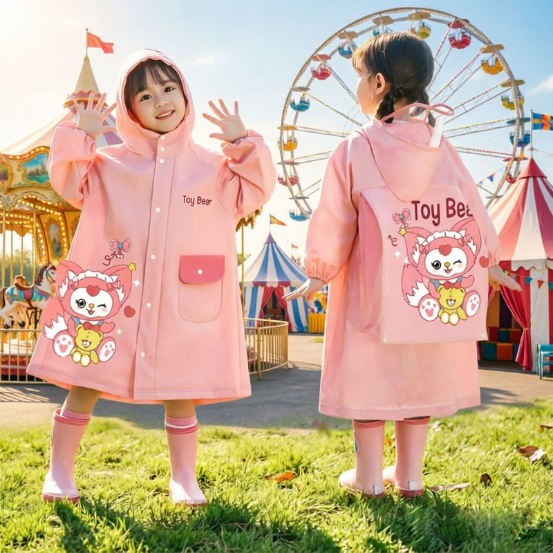 Children's raincoat for primary school girls, kindergarten kids, boys, toddlers, and babies, cartoon waterproof rain poncho for school use Children's raincoat for primary school girls, kindergarten kids, boys, toddlers, and babies, cartoon waterproof rain poncho for school use