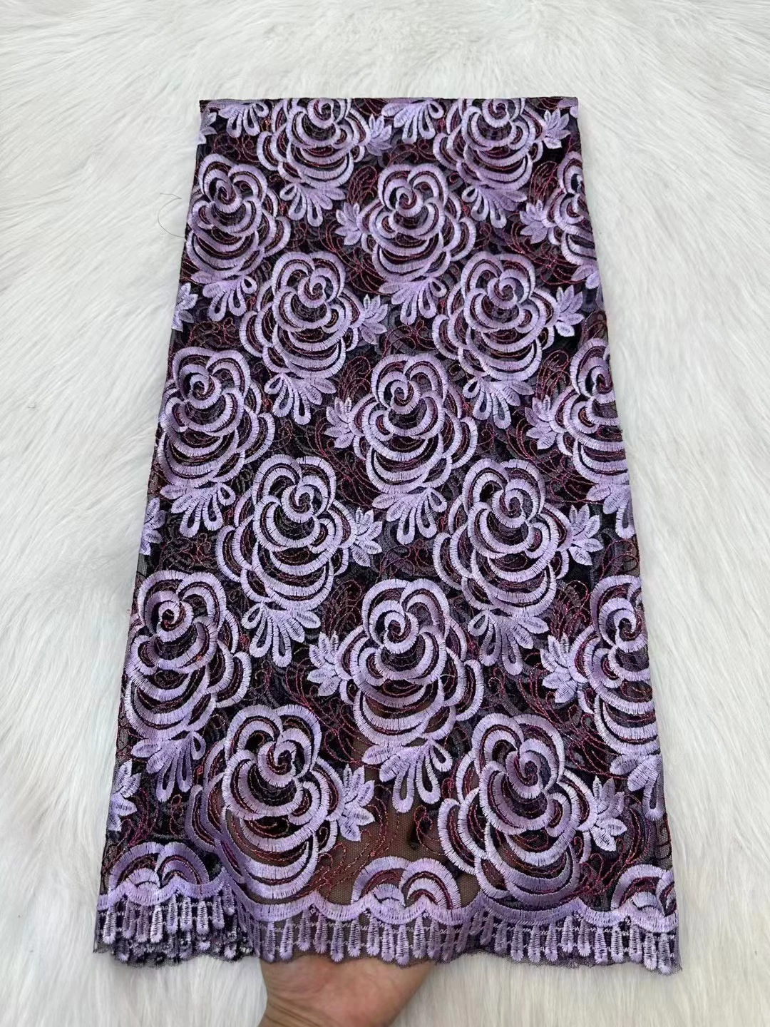 Two -color golden line gauze embroidery fabric Mom installed Quality Mesh LACE FACE FACE