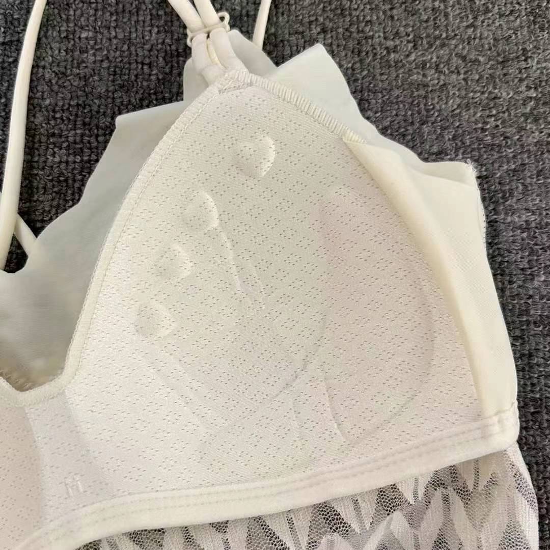 Nueva copa fija de encaje, chaleco de alta calidad, bra de yoga sin anillo de acero, ropa interior deportiva, mujer al por mayor image 5