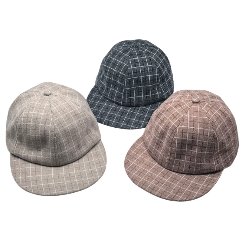 Осенне-зимняя бейсболка в клетку, уличная модная крутая ленивая бейсболка в японском стиле, унисекс, уличная шляпа с плоскими полями