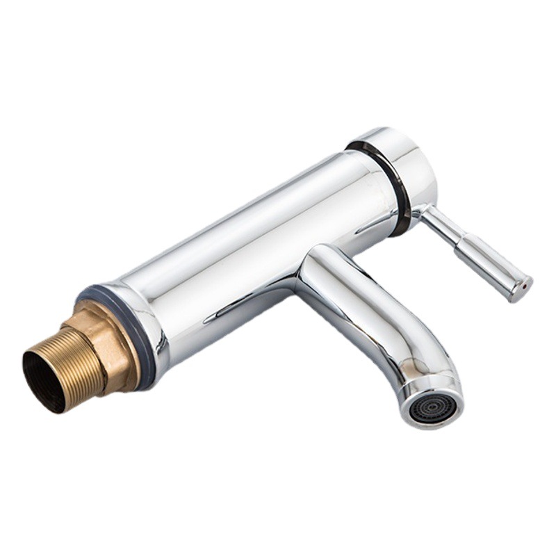 Factory Direct Sales Stainless Steel Hot and Cold Countertop Basin Faucet Bathroom Counter Basin Basin Low Bend Washbasin Faucet