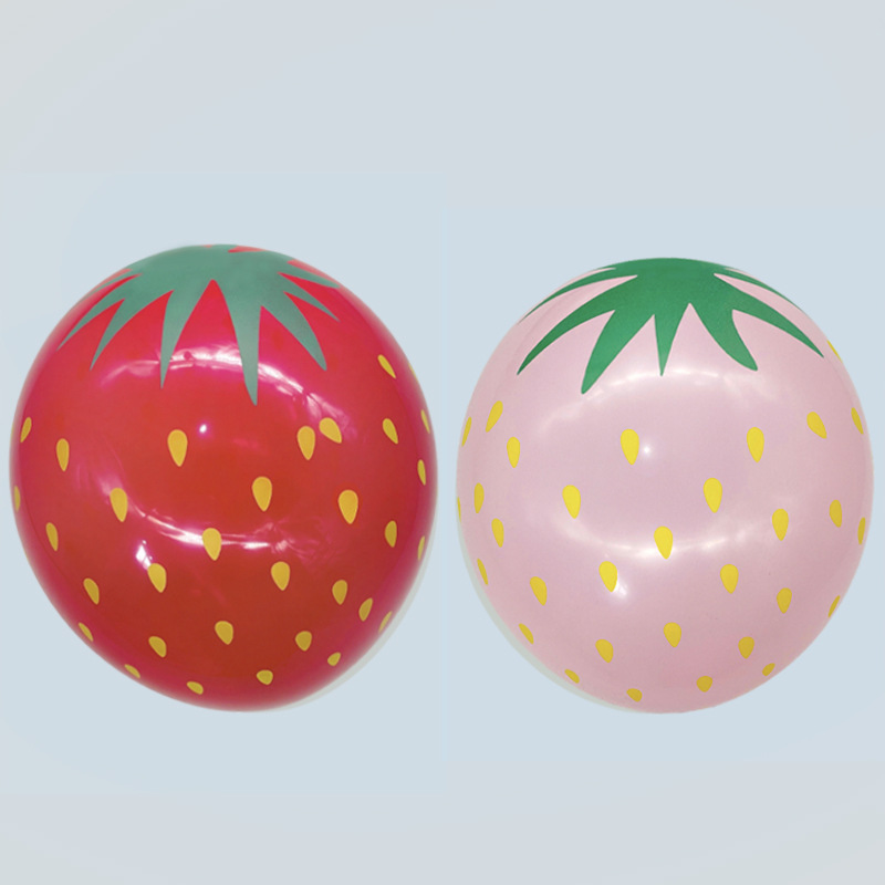 Verano nuevo 12 pulgadas flor de sandía globos de fresa globo de látex fruta modelado de impresión de cinco lados decoración
