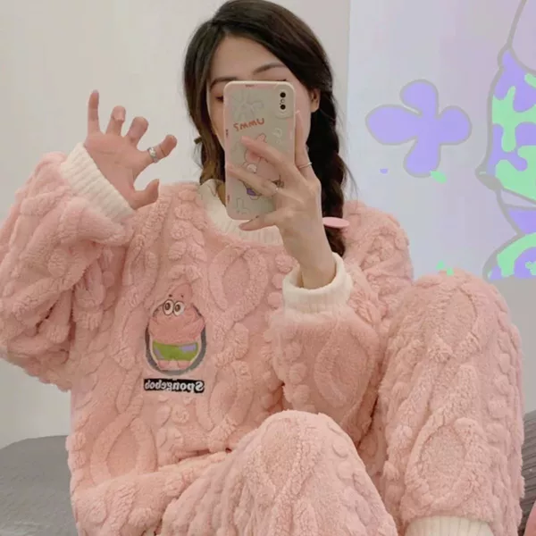 Round neck pink fat [splendid thickened style]