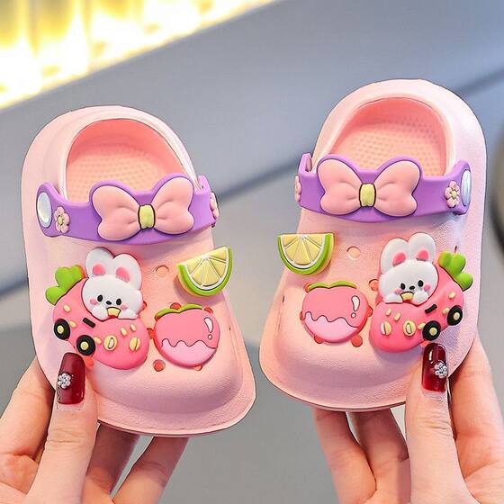 Girls' Cave Shoes Children's Summer Baby's Indoor Soft Sole Infant Non-slip Slippers Cartoon Boys' Toe Sandals