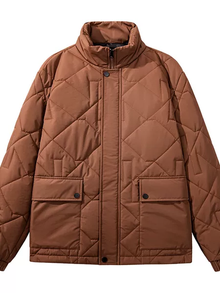 New trendy men's cotton jacket, stand-up collar, thickened for warmth, loose fit, Korean style, suitable for teenagers