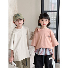 【清仓特卖】2025夏季新款儿童字母印花短袖男女童宽松休闲T恤