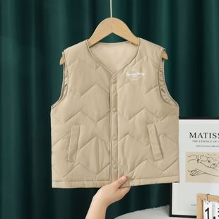 Children's Feather Vest, Medium and Large Kidsren's Autumn and Winter Inner and Outer Vests for Boys and Girls, Lightweight and Warm Waistcoat Goose down