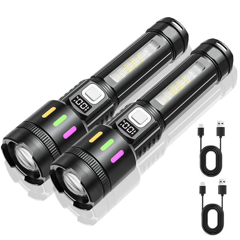 Nueva linterna transfronteriza láser blanco al aire libre impermeable lámpara de iluminación de emergencia corriendo lámpara de pesca larga resistencia portátil