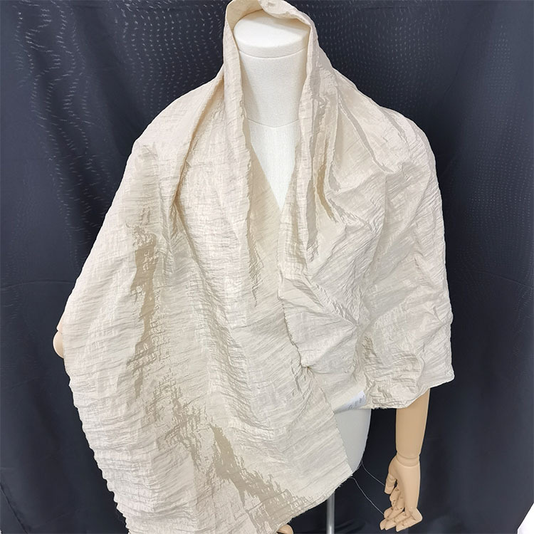 海岛婴儿绉 折褶皱布文艺复古薄棉麻肌理半裙服装设计师面料