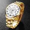 Fashionable steel belt, calendar, quartz watches, men's watch