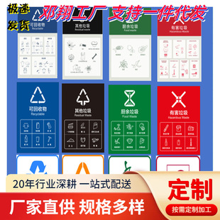 Garbage sorting logo sticker label Sichuan Chengdu Chongqing Xiamen big garbage can school kindergarten living garbage
