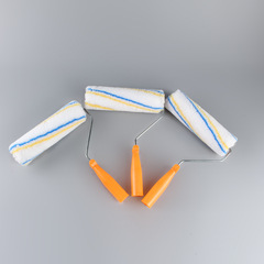 9-inch yellow and blue striped roller, long-haired paint roller for home decoration construction sites, synthetic fiber brush for edge and corner painting, no dead corner