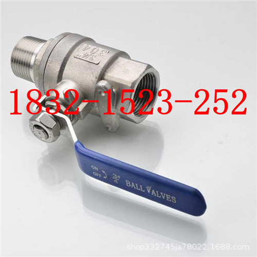 不锈钢304二片式/两片式2PC内外丝扣/内外螺纹球阀1/4 3/8 1/2