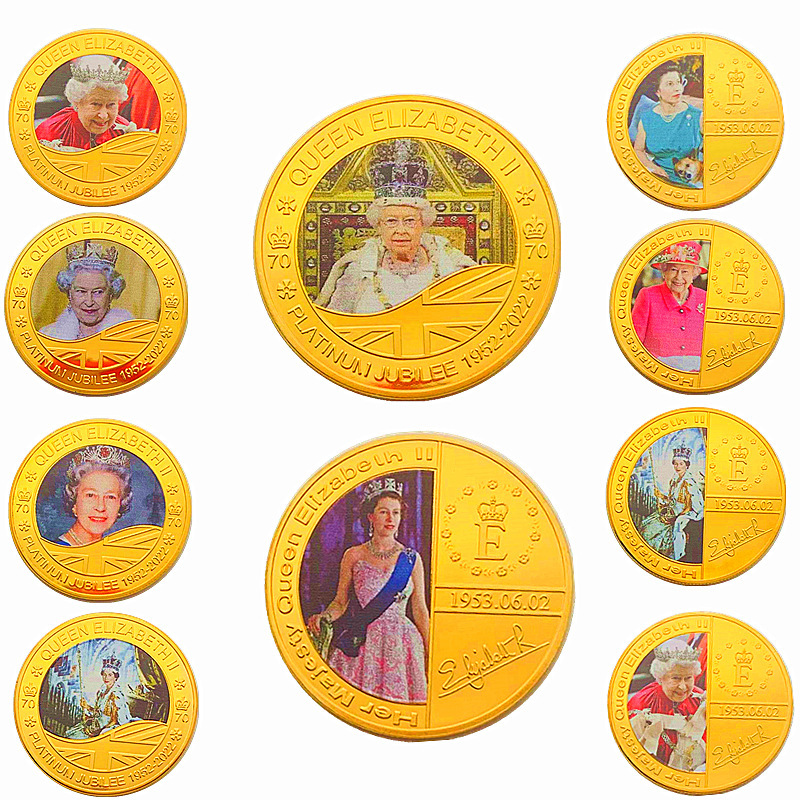Spot Export British Queen Elizabeth Electroplating Commemorative Medal Craft Gift Coin Gold Coin Commemorative Coin Spot Export British Queen Elizabeth Electroplating Commemorative Medal Craft Gift Coin Gold Coin Commemorative Coin