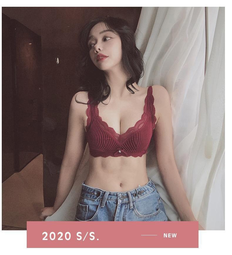 智贝详情图_9红彩儿丝绒内衣女聚拢加厚收副乳上托无钢圈文胸调