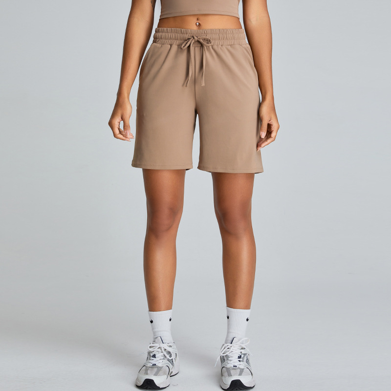 Nuevos pantalones cortos casuales ligeros y sueltos de pulsación de cuerda de mujer pantalones de ejercicio al aire libre transpirables pantalones cortos deportivos de secado rápido