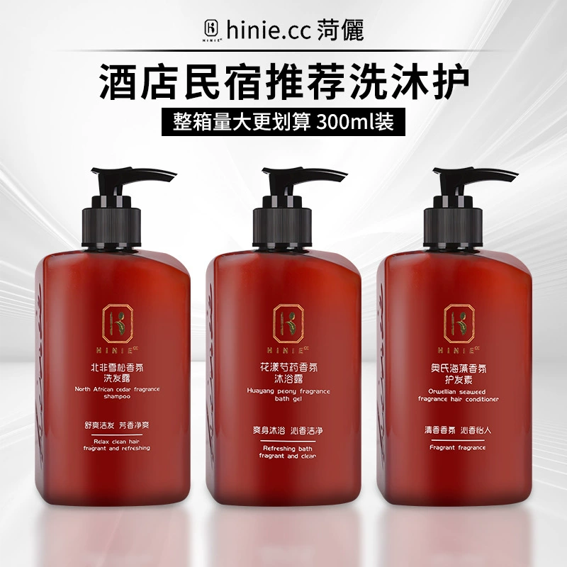 Отель Одноразовый шампунь Гель для душа Туалетные принадлежности высокого класса Отель B & B Специальный 300 мл бутылки оптом
