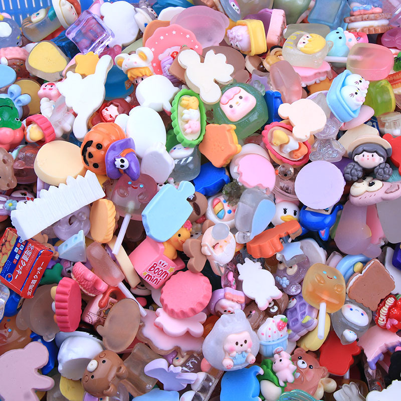 Cartoon large hybrid bulk resin accessories diy cream gel hair rope hair clip mobile phone shell material jewelry material