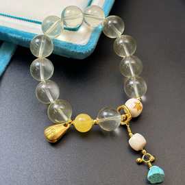 黄水晶蜜蜡猛犸象牙星星天然松石莲蓬高级设计文玩小红书手链手串