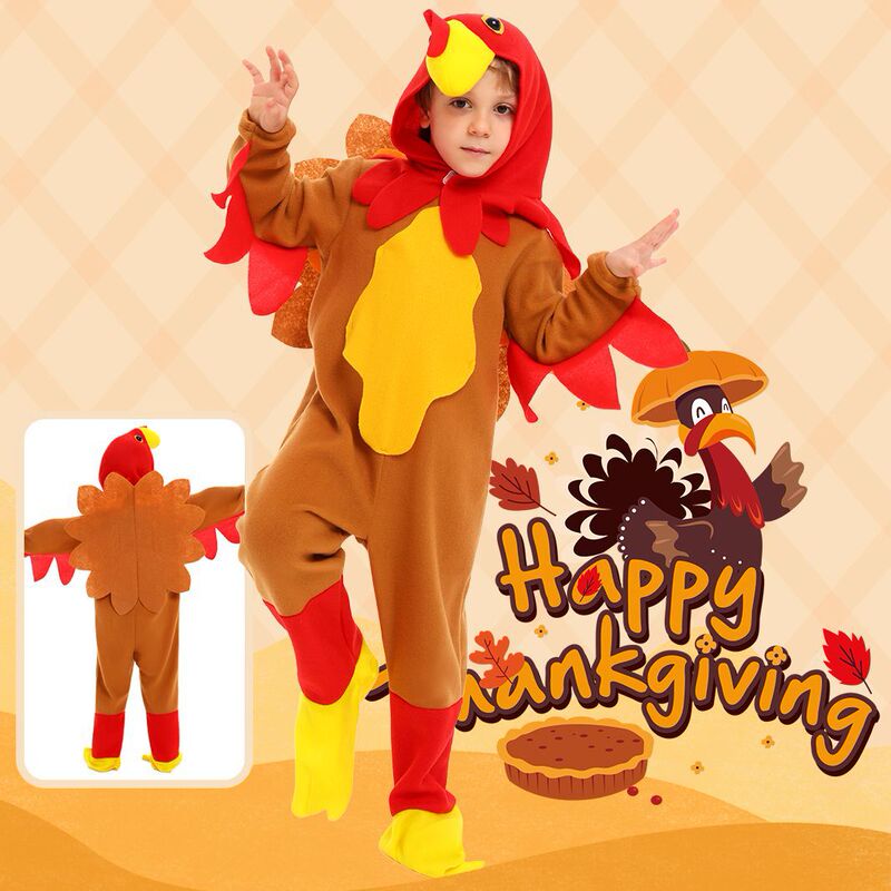 Thanksgiving Animal Performance Suit Children's Turkey Cosplay Cos Suit Cartoon Puppet Suit Stage Performance Costume