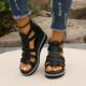 Cross-border foreign trade plus size thick-soled sandals women's 2024 summer new fashion Roman wedge women's shoes 43 yards independent station