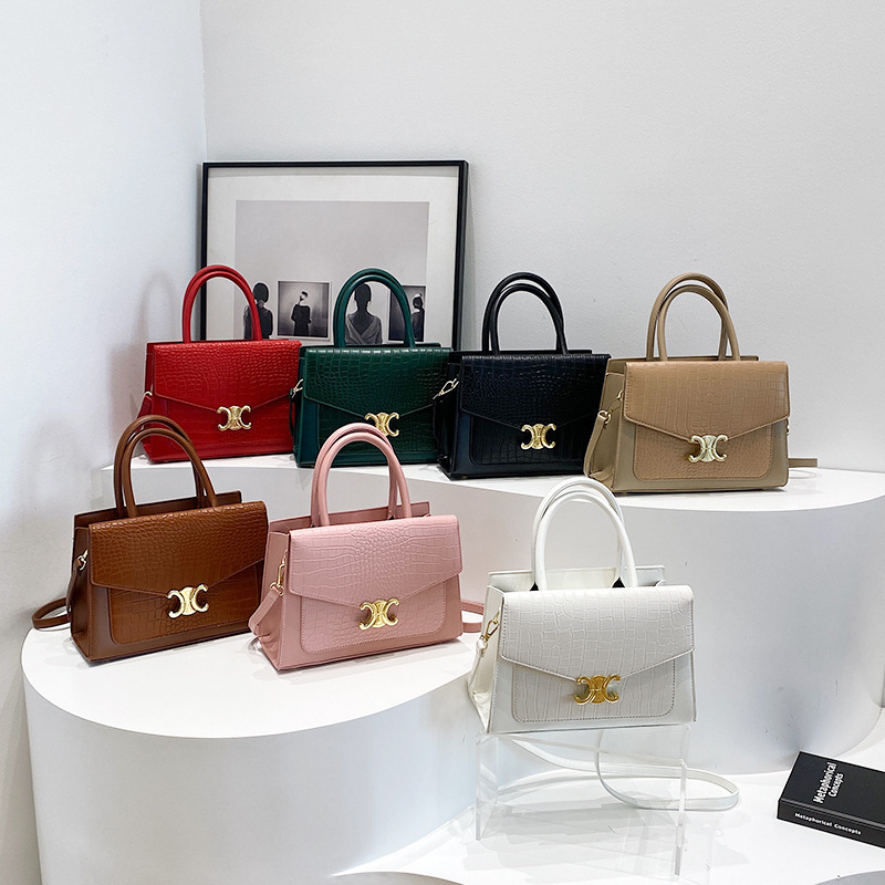 Patrón de piedra pequeño bolso cuadrado comercio exterior transfronterizo viajero todo fósforo bolso retro bolso femenino 2024 nueva moda patrón de cocodrilo femenino