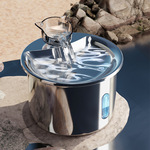 猫咪饮水机不锈钢可视水位循环过滤流动水自动宠物饮水器跨境新款