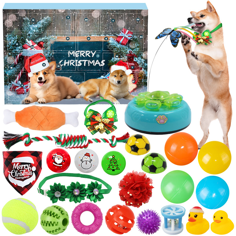Calendario de Adviento de Navidad Caja sorpresa para juguetes navideños para mascotas Caja sorpresa para juguetes navideños para perros Caja sorpresa para juguetes navideños para gatos
