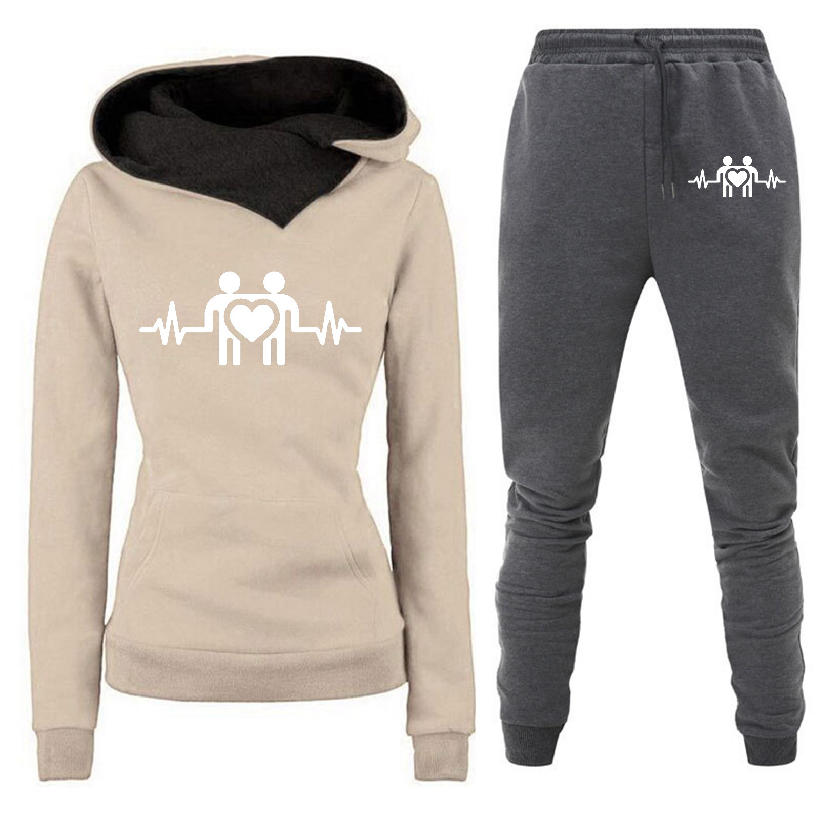 Comercio exterior transfronterizo Otoño e Invierno Nuevo traje de ropa deportiva con capucha y forro polar pantalones de suéter de mujer ropa de mujer al por mayor image 28