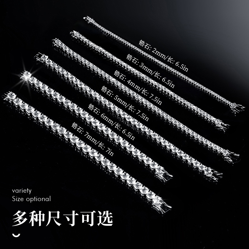 Clásico 18K oro galvanizado ZIRCON de alta calidad pulsera de tenis completo diamante personalidad Moda europea y americana hip hop estilo nuevo