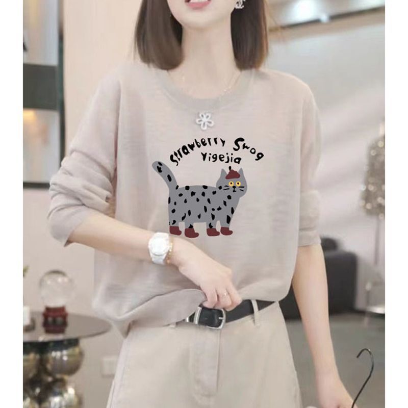 European-Style High-End Snowflake Cotton Long-Sleeve T-Shirt for Women, Autumn 2026 New Thin Design, Sun-Protective, Casual Top European-Style High-End Snowflake Cotton Long-Sleeve T-Shirt for Women, Autumn 2026 New Thin Design, Sun-Protective, Casual Top