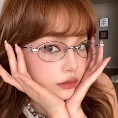 Jennie同款椭圆平光镜可配度数女高级感镶钻眼镜框防蓝光眼镜架女