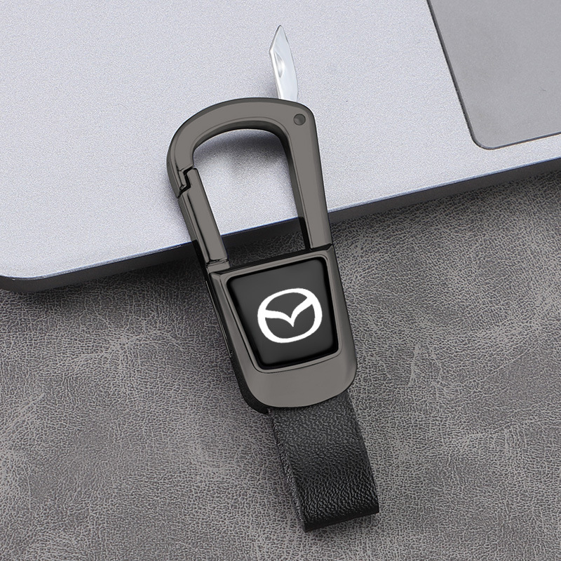 Llavero de coche de negocios transfronterizo Llavero de personalidad simple para hombre Llave de coche Cuerda de cuero doble Resistente a los arañazos Durable de alta gama