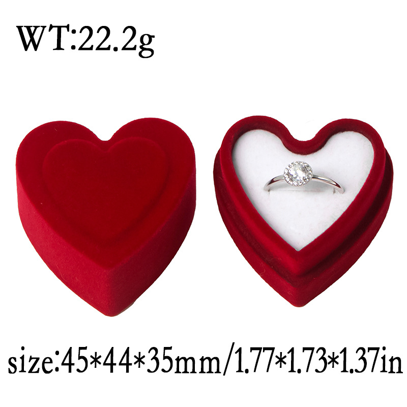 Caixa de anillo de alta calidad, caja de joyas de flojo rojo, caja de almacenamiento de anillo de amor de alta calidad, caja de almacenamiento de pendientes