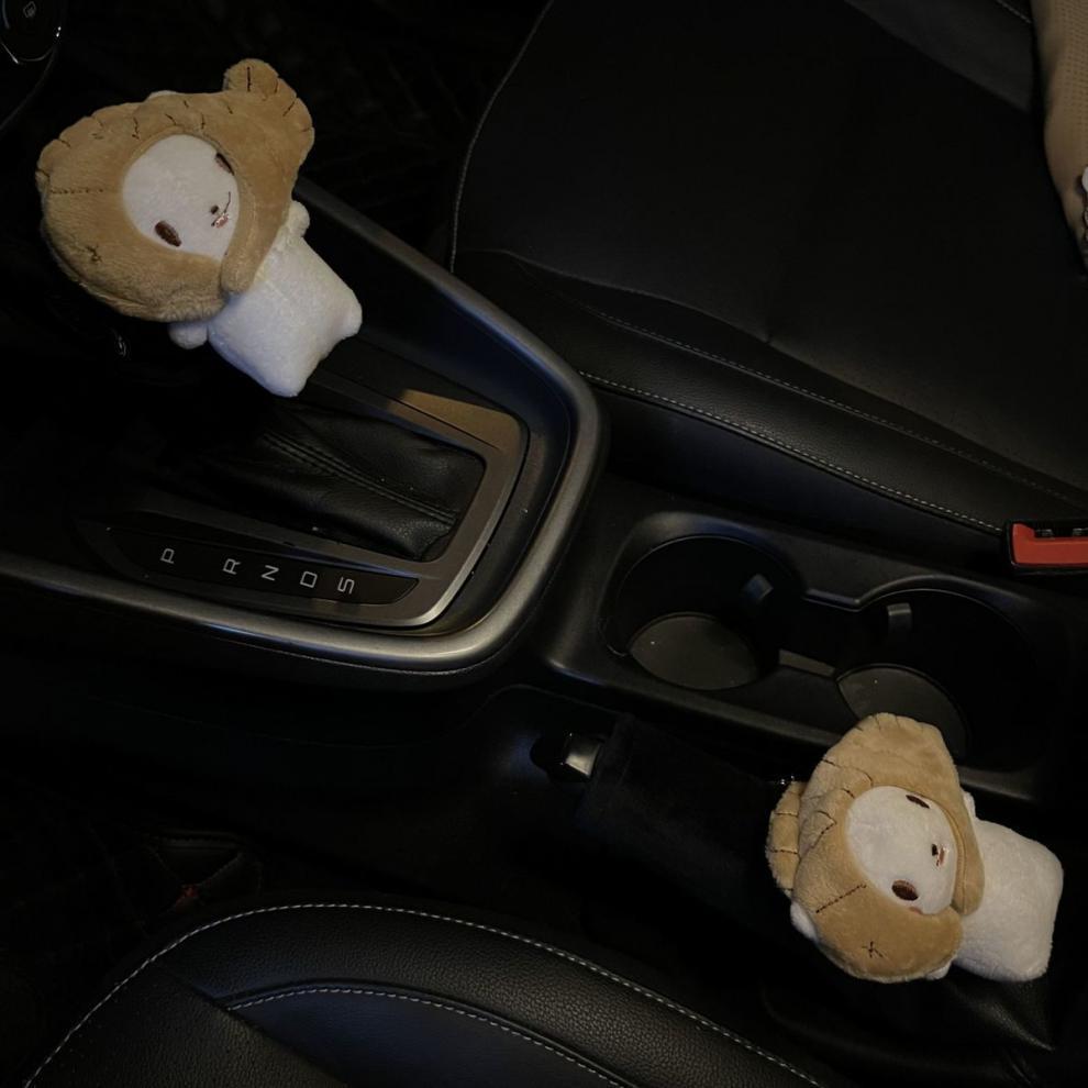 Little Dinosaur Car Gear Shift Cover, Gear Lever Protective Cover, Manual and Automatic Gear Cover, Universal Cute Handbrake Cover Set