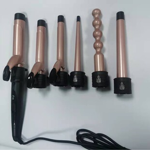 Cross-Border Six-In-One Head-Changing Multi-Functional Curling Iron, Straight-Through Curling Iron That Does Not Damage the Hair, Portable and Long-Lasting