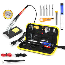 跨境直插式可调温电烙铁 欧规美规中规英规110V220V60W工具包套装