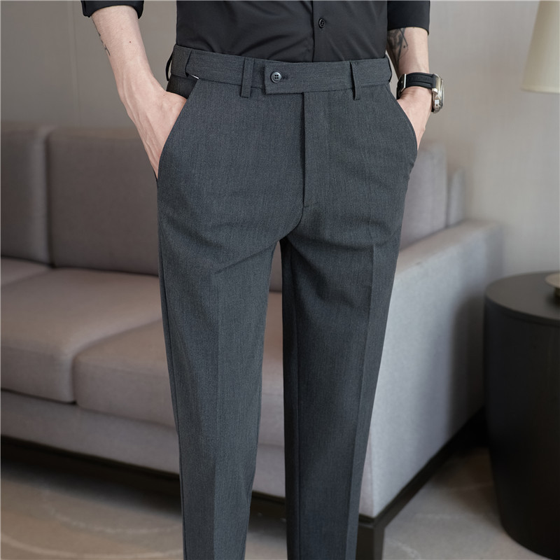 Primavera y verano nuevos hombres pantalones de traje casual cintura estiramiento Delgado pantalones recortada moda coreana pantalones flacos de los hombres pantalones traje Pantalones