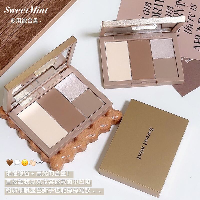 sweetmint多用综合盘 哑光高光提亮自然立体鼻影易上色修容一体盘|undefined