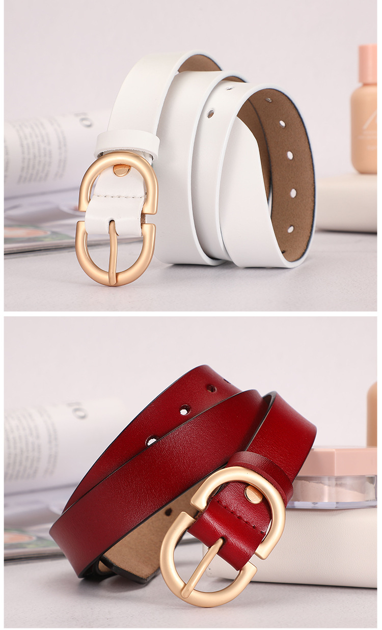 Women's Genuine Leather Belt - White