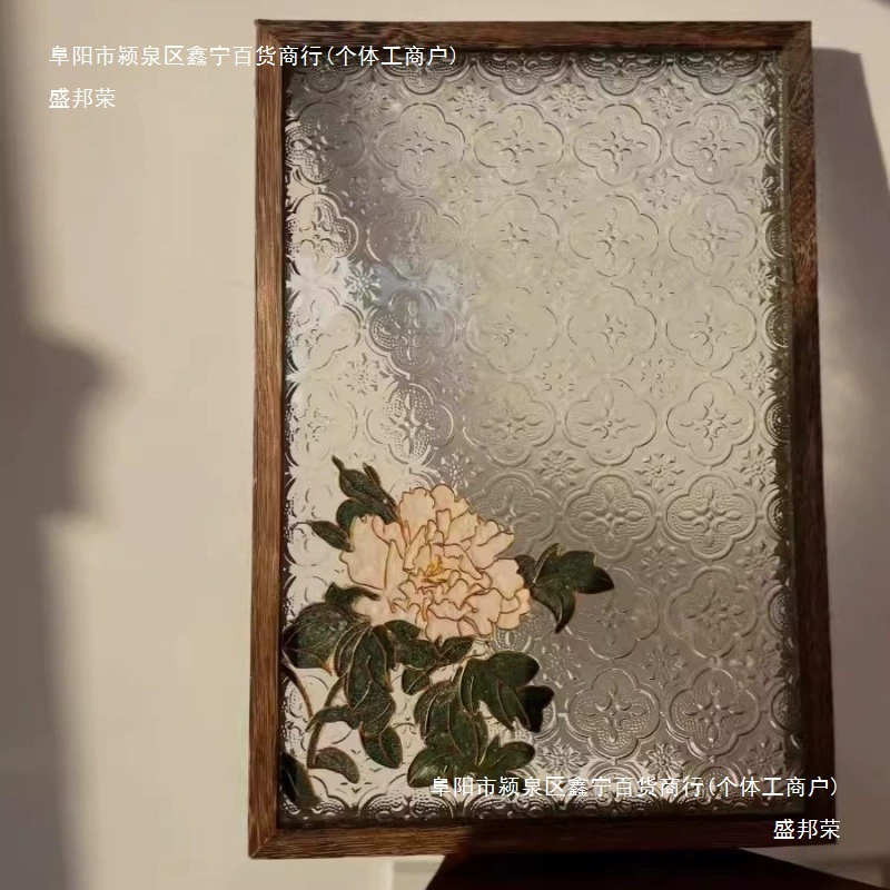 Поднос с эмалью в технике клузоне, рельефное стекло с бегонией, ретро, ​​прямоугольный деревянный поднос для чая, украшения для хранения, поднос для закусок